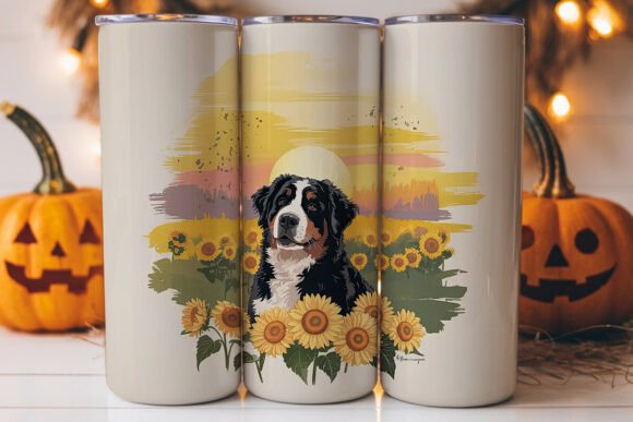 Bernese Mountain Dog Sunset 20oz Tumbler – A Designer's Take