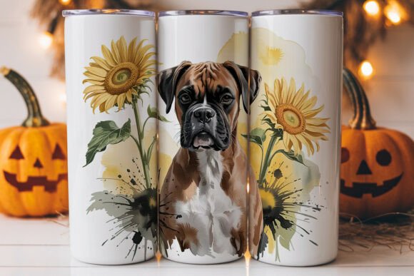 Boxer Dog Sunflowers Tumbler Wrap: A Design Review