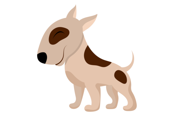 Cute Baby Pitbull. Cartoon Dog. Puppy Ch