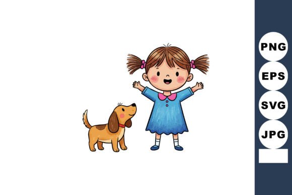 Cute Little Girl with Pigtails Wearing B