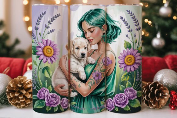 Floral Dog Mom 20oz Tumbler Wrap