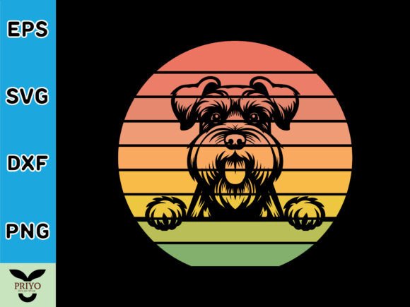 Giant Schnauzer Dog Peeking Sunset Shirt