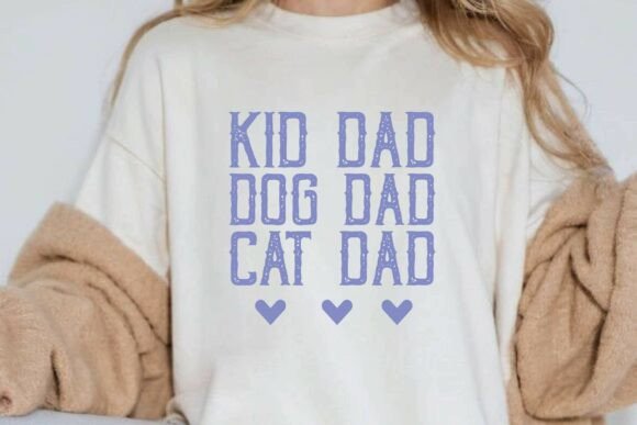 KID DAD DOG DAD CAT DAD T-shirt Design