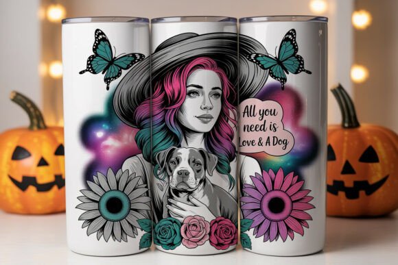 Mystical Woman Dog 20oz Tumbler Wrap
