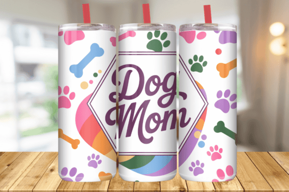 Paw Glitter Dog Mom Tumbler Wrap