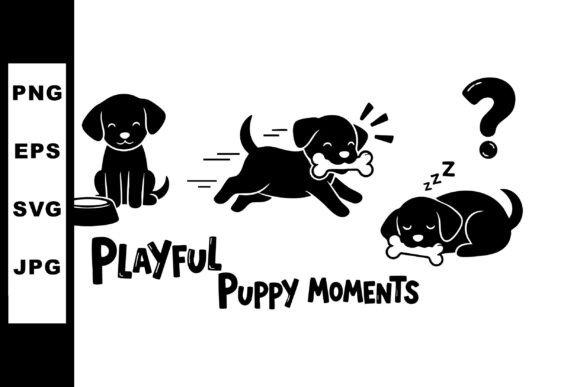 Playful Puppy Moments with Black Dog Sil