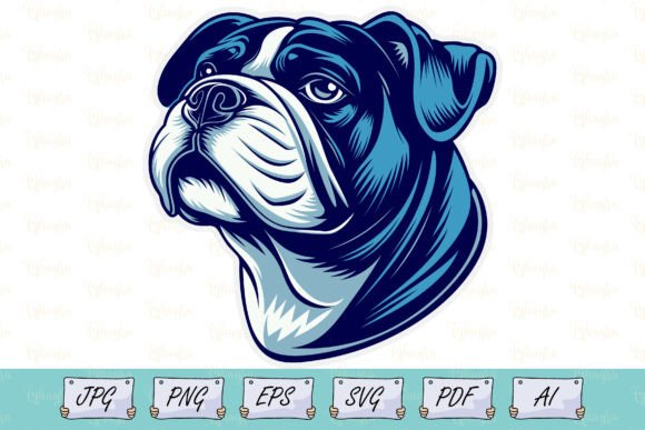 Regal Dog Head Vector Illustration