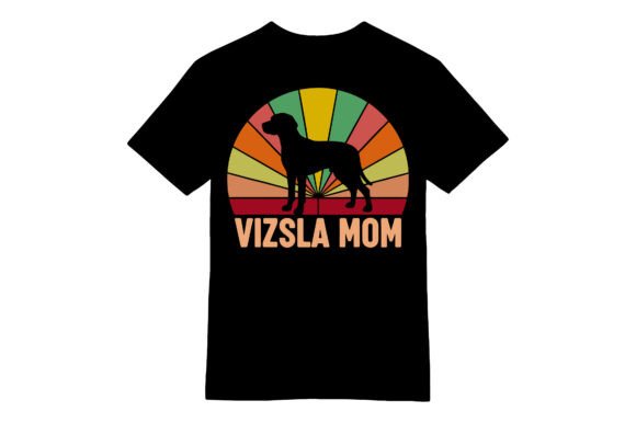 Retro Vizsla Mom Dog T-shirt