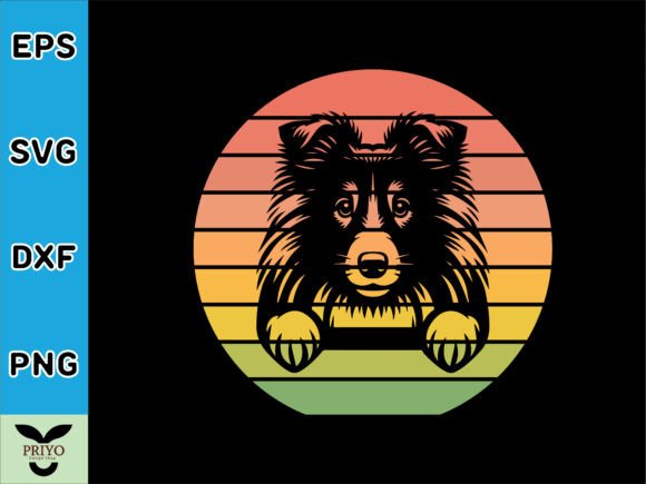 Shetland Sheepdog Dog Peeking Sunset: Design Review