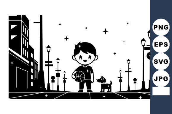 Urban Street Scene with Child Holding Ba: A Designer's Review