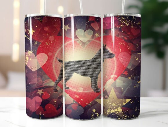 Valentine Dog Heart 20oz Tumbler Wrap