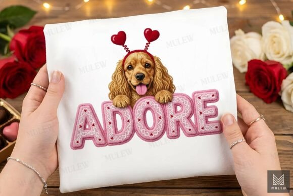 Valentine Faux Yarn Cocker Spaniel Dog
